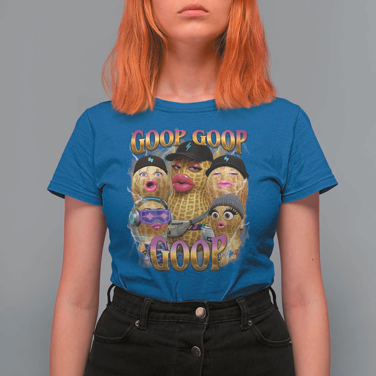 Funny Burnt Peanut Goop T Shirt For Women Bungulato 90s Bootleg Meme Trendy