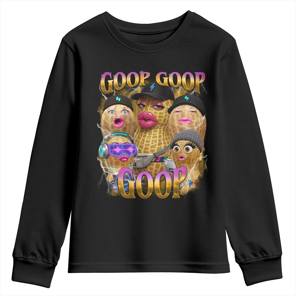 Funny Burnt Peanut Goop Youth Sweatshirt Bungulato 90s Bootleg Meme Trendy