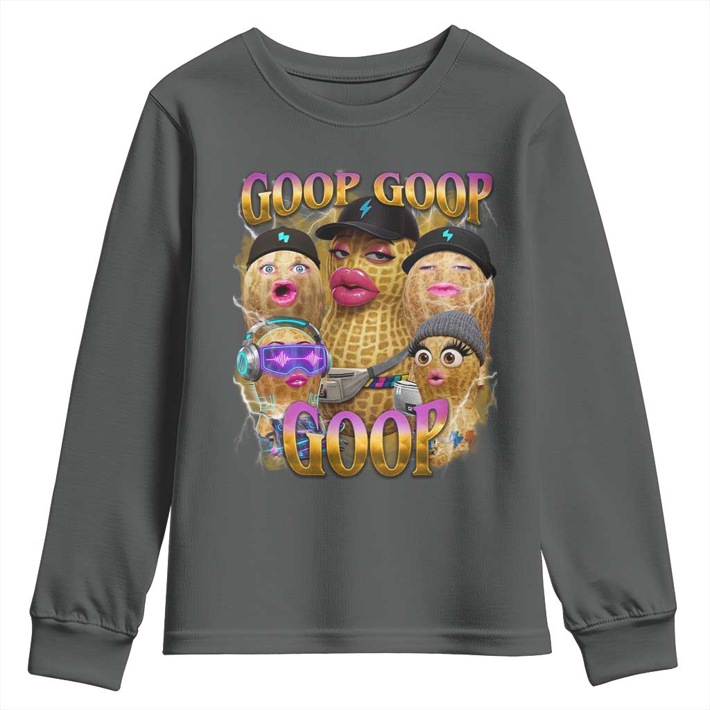 Funny Burnt Peanut Goop Youth Sweatshirt Bungulato 90s Bootleg Meme Trendy