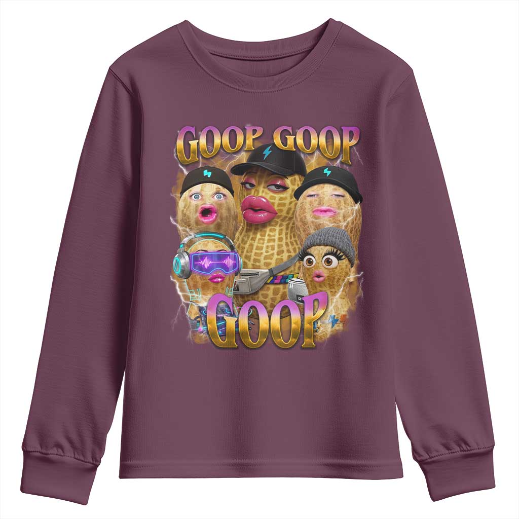 Funny Burnt Peanut Goop Youth Sweatshirt Bungulato 90s Bootleg Meme Trendy