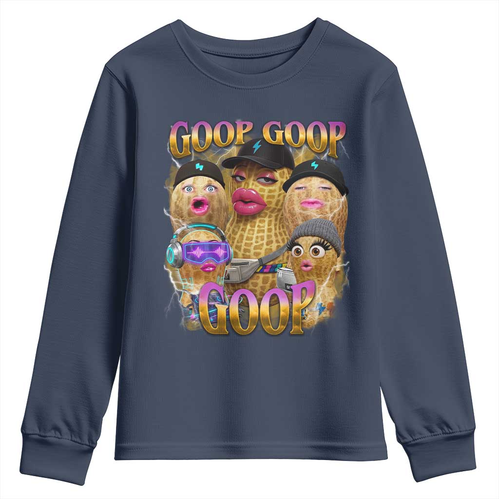 Funny Burnt Peanut Goop Youth Sweatshirt Bungulato 90s Bootleg Meme Trendy