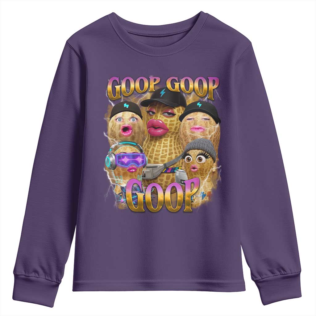 Funny Burnt Peanut Goop Youth Sweatshirt Bungulato 90s Bootleg Meme Trendy