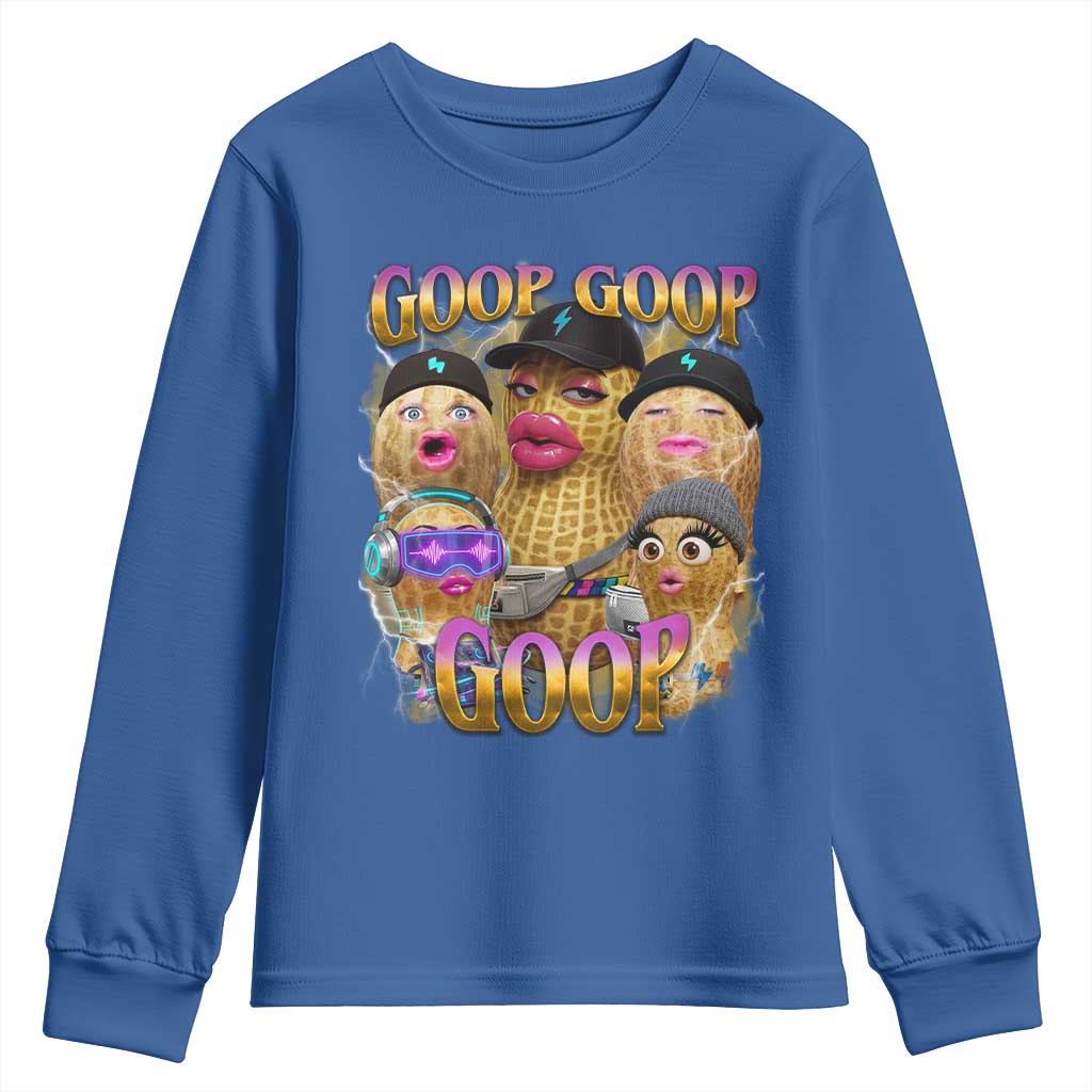 Funny Burnt Peanut Goop Youth Sweatshirt Bungulato 90s Bootleg Meme Trendy