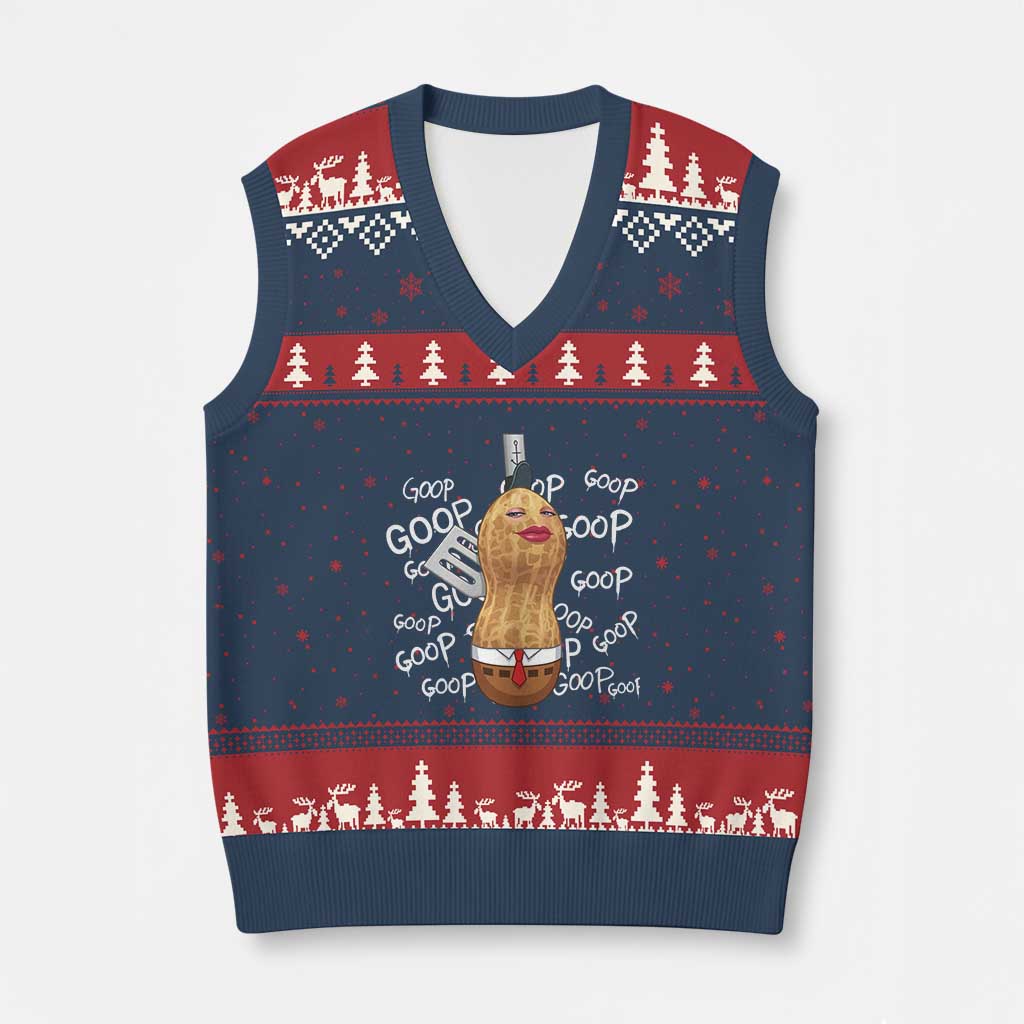 Funny Burnt Peanut Bungulator V-Neck Knit Sweater Vest Mhmmm Goop Goop