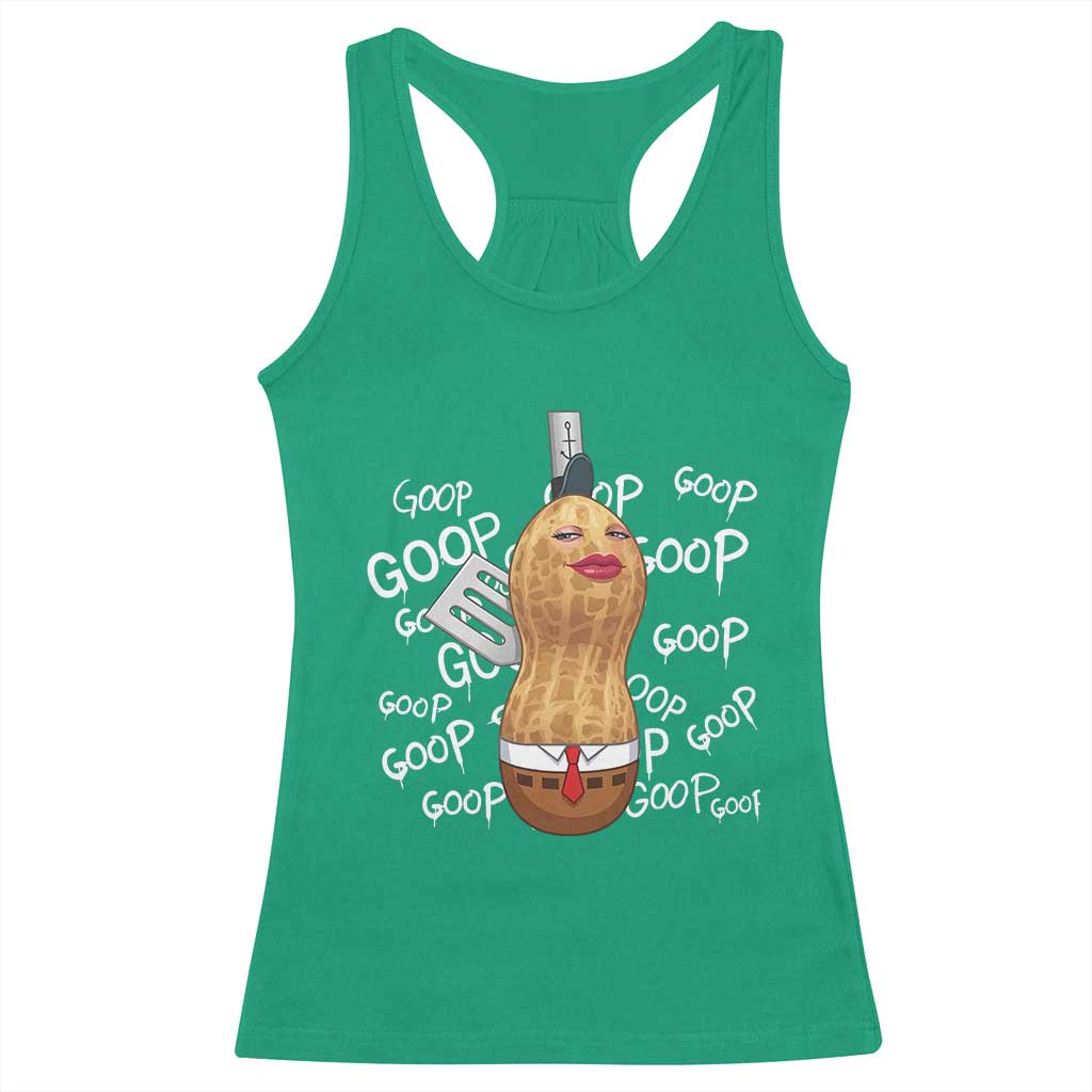 Funny Burnt Peanut Bungulator Racerback Tank Top Mhmmm Goop Goop