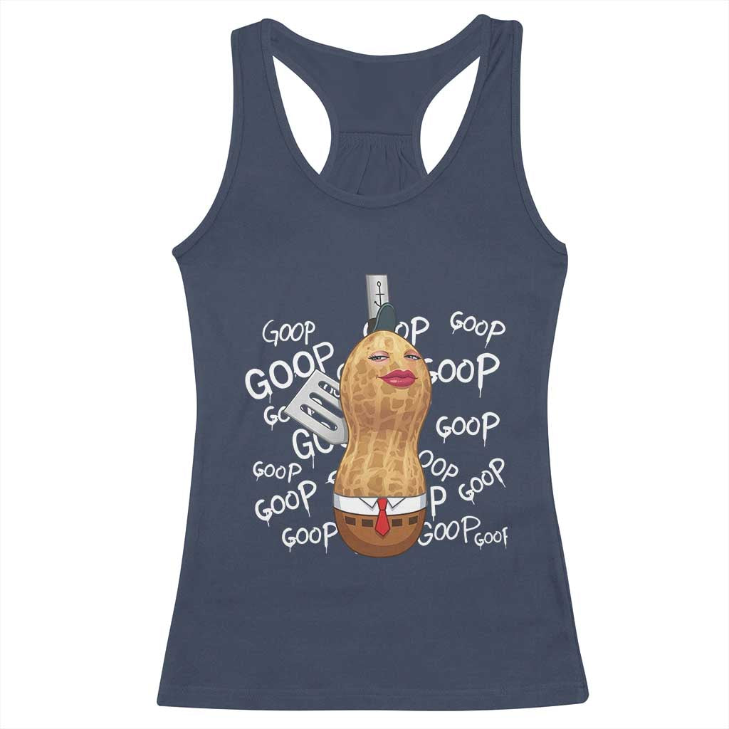Funny Burnt Peanut Bungulator Racerback Tank Top Mhmmm Goop Goop