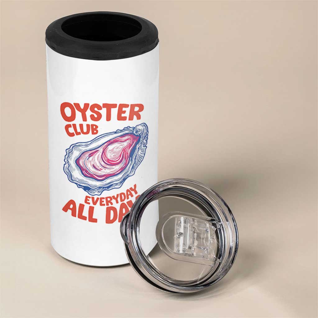Oyster Club 4 in 1 Can Cooler Tumbler Retro Summer Beach Vacation Gift