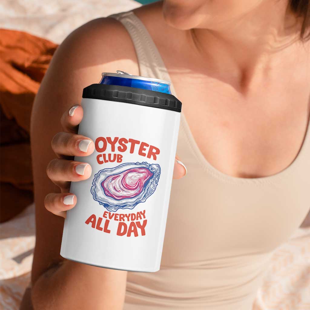 Oyster Club 4 in 1 Can Cooler Tumbler Retro Summer Beach Vacation Gift