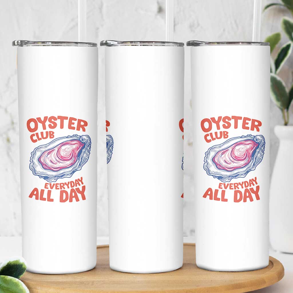 Oyster Club Skinny Tumbler Retro Summer Beach Vacation Gift