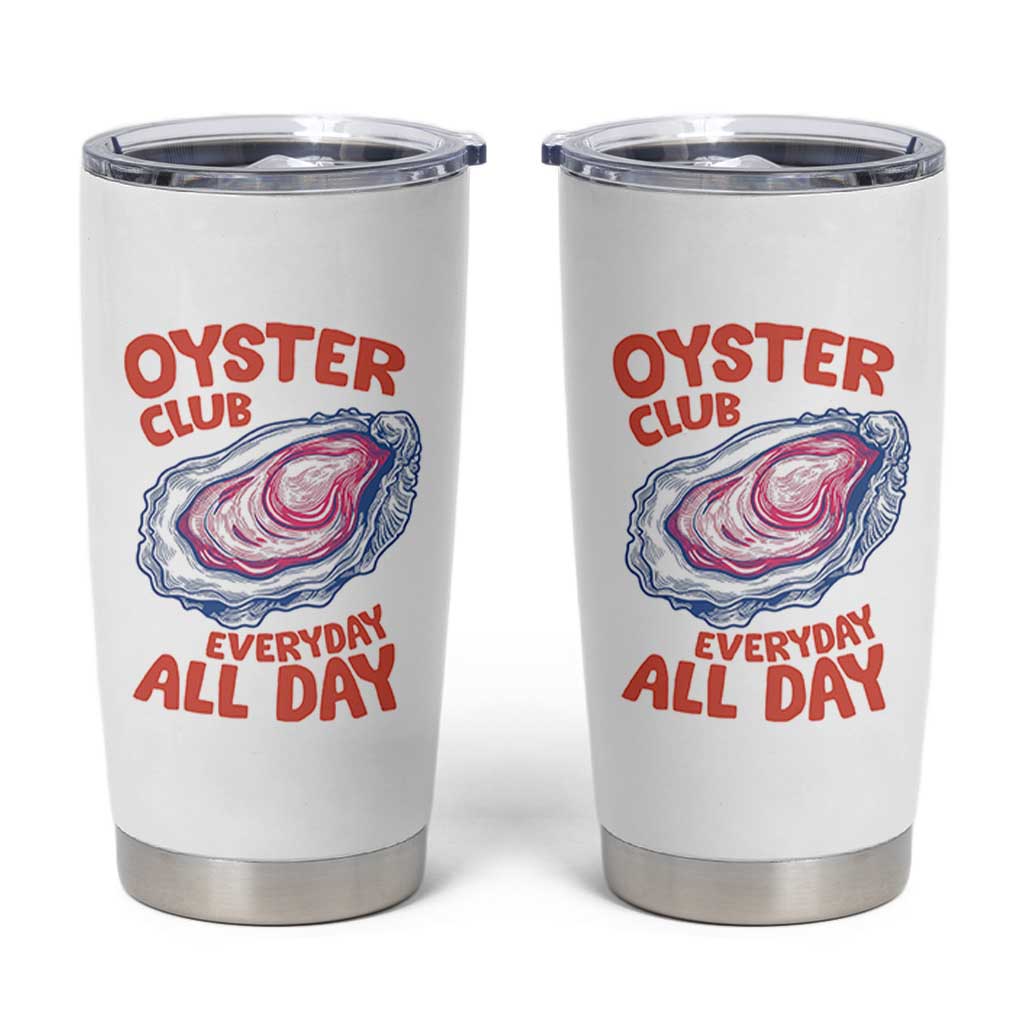 Oyster Club Tumbler Cup Retro Summer Beach Vacation Gift