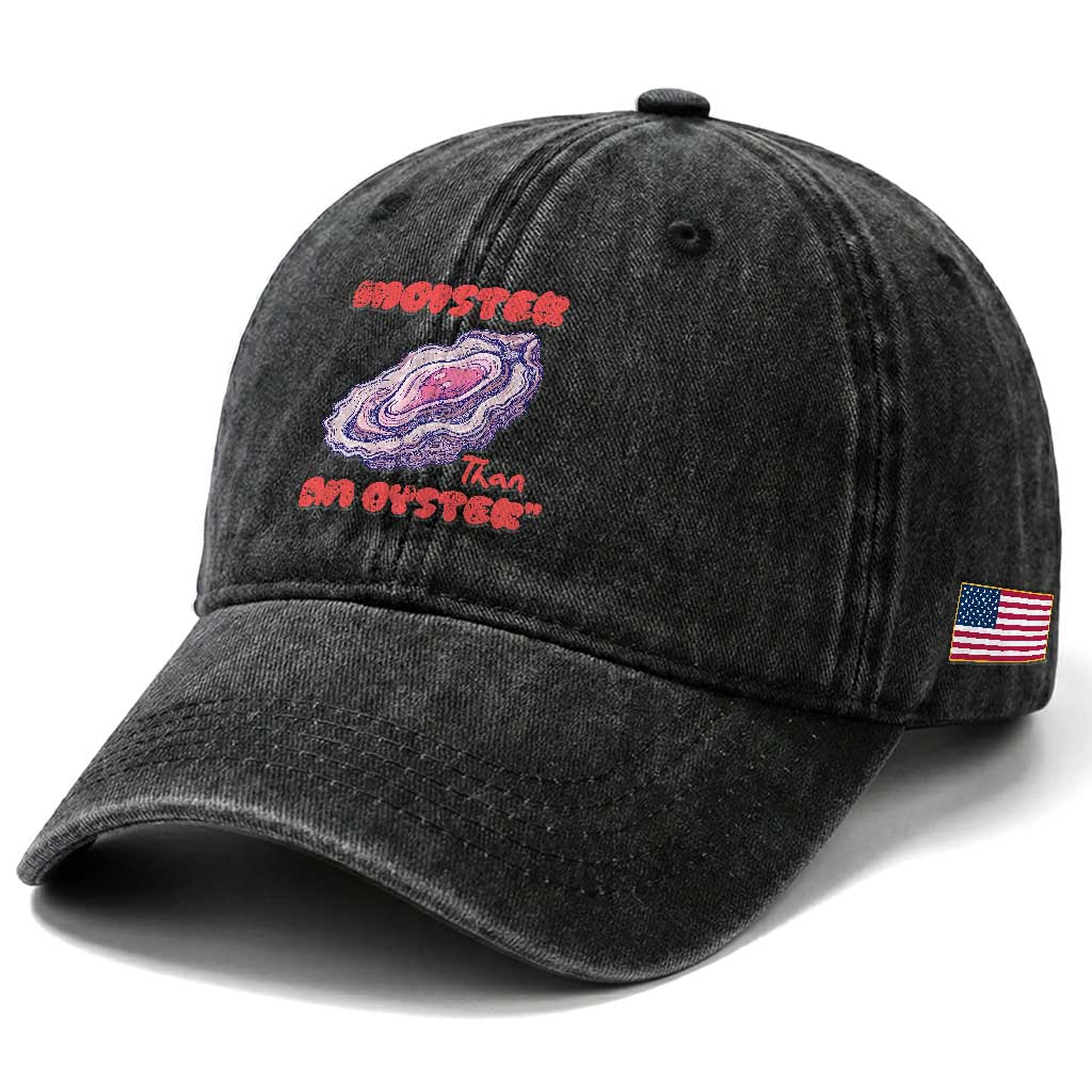 Moister Than An Oyster Washed Cotton Baseball Cap Funny Inappropriate Adult Humor