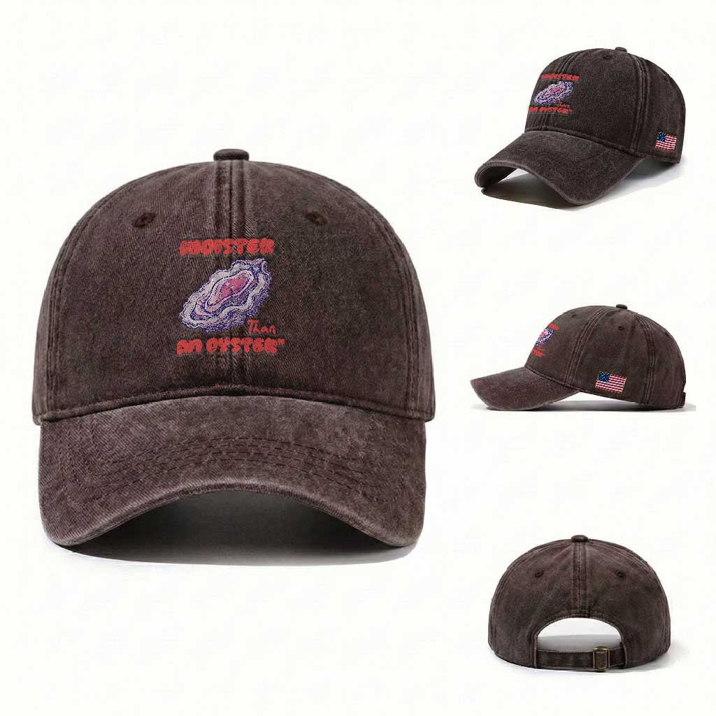 Moister Than An Oyster Washed Cotton Baseball Cap Funny Inappropriate Adult Humor