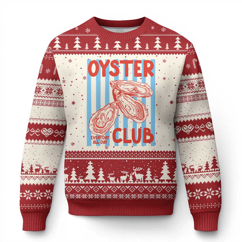 Oyster Club Ugly Christmas Sweater Coastal Girls Trip Beach Vacation Gift