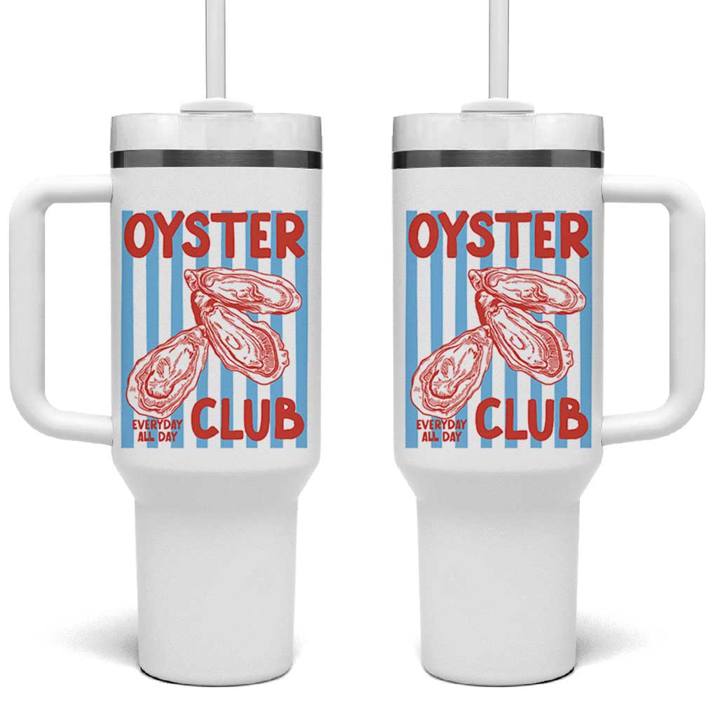 Oyster Club Tumbler With Handle Coastal Girls Trip Beach Vacation Gift