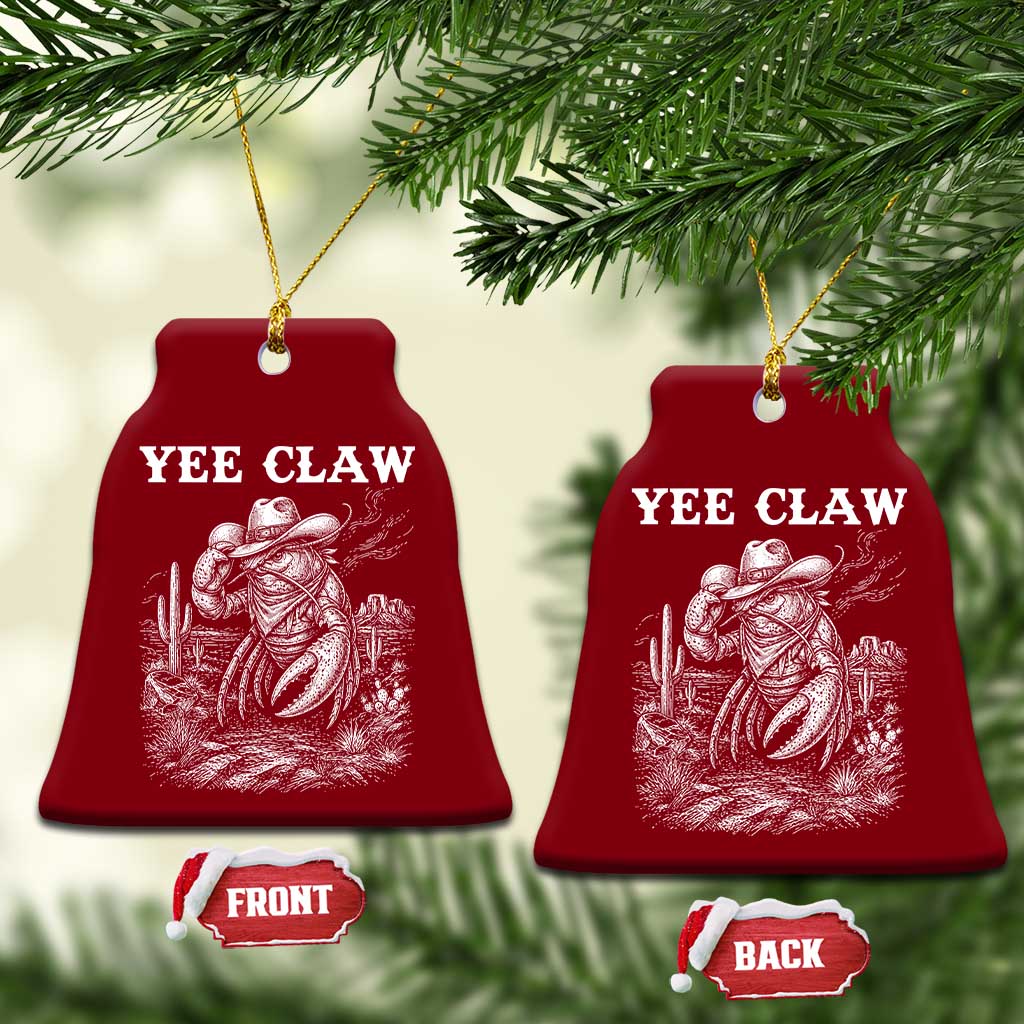 Yee Claw Lobster Ceramic Ornament Funny Crawfish Western Meme