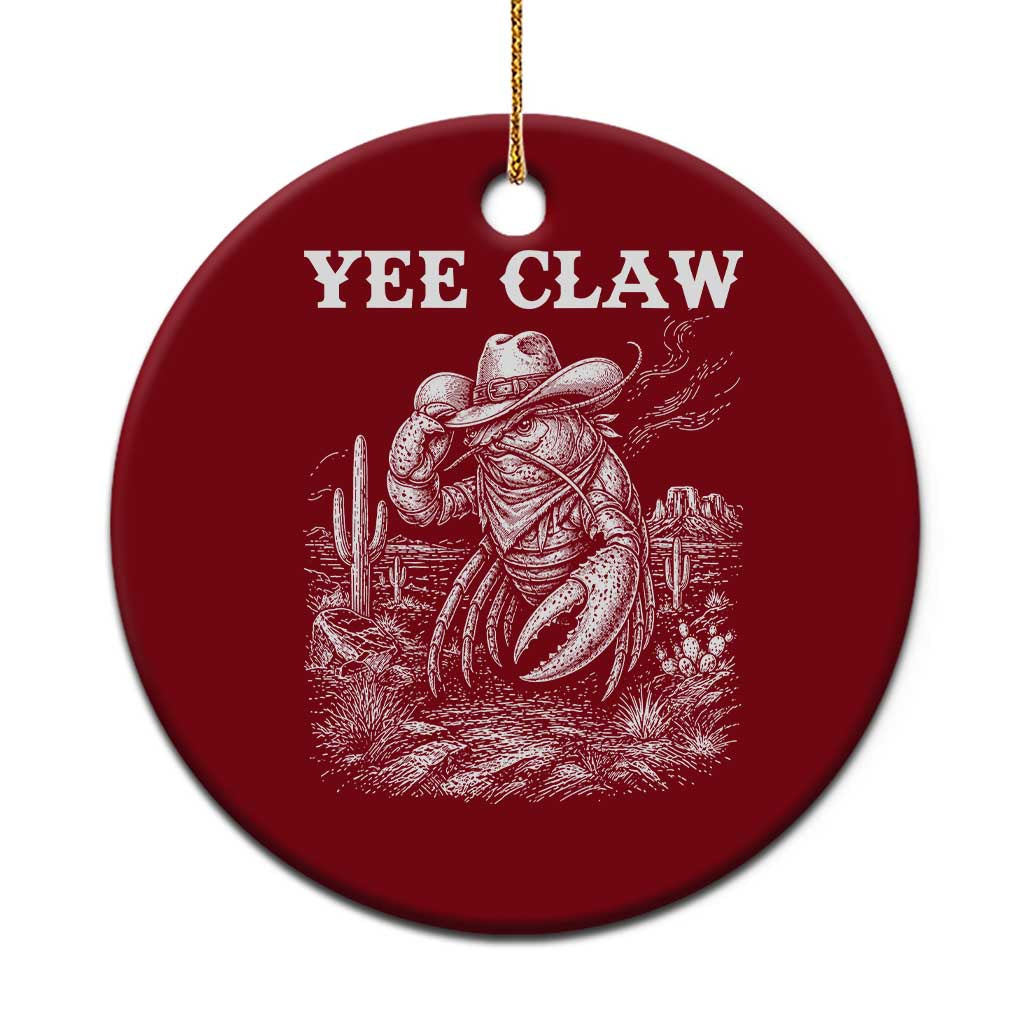 Yee Claw Lobster Ceramic Ornament Funny Crawfish Western Meme