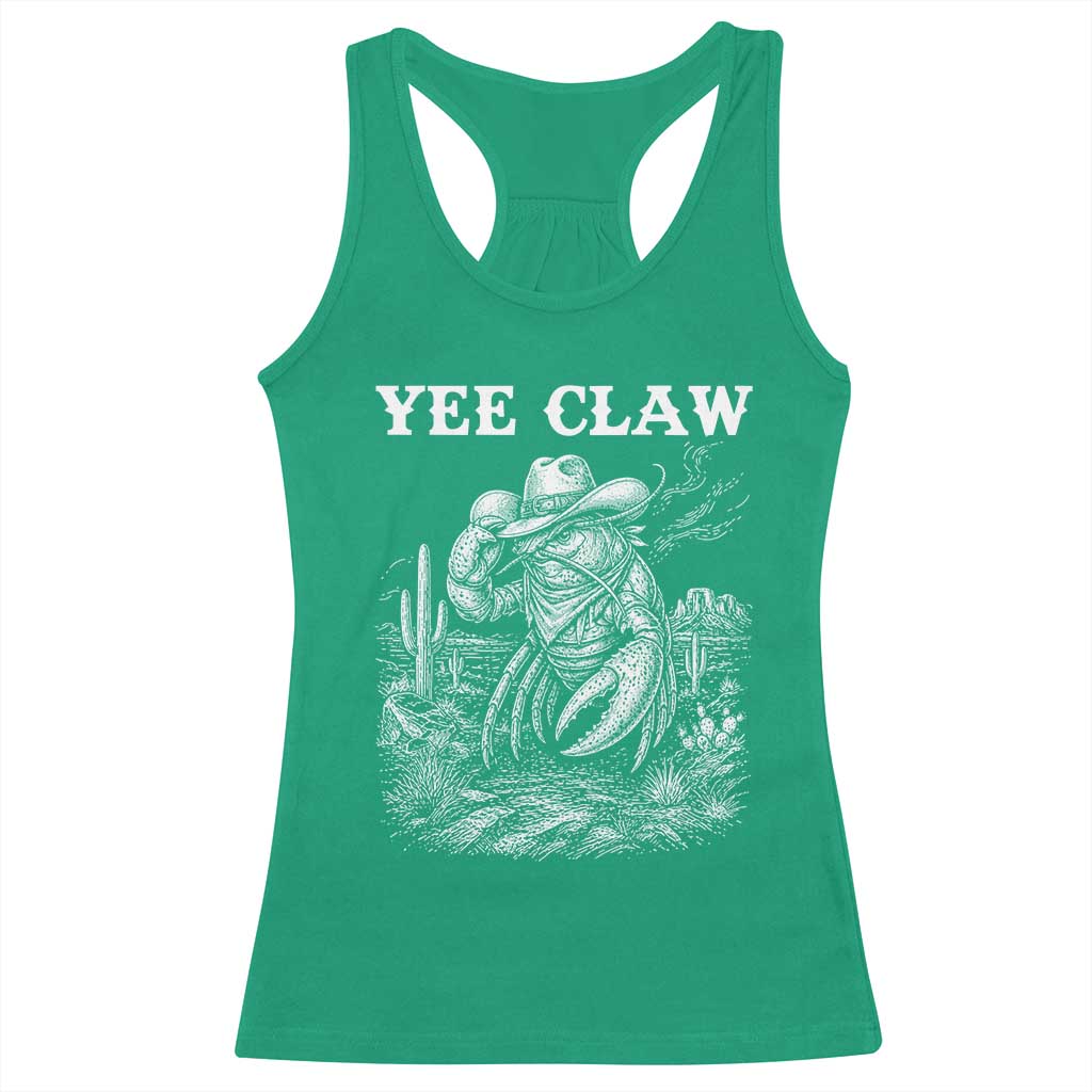 Yee Claw Lobster Racerback Tank Top Funny Crawfish Western Meme