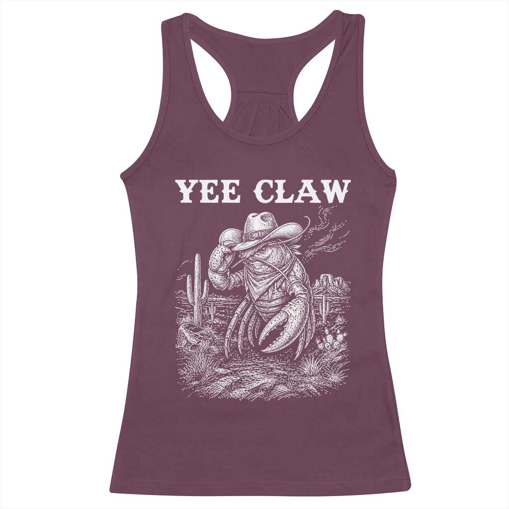 Yee Claw Lobster Racerback Tank Top Funny Crawfish Western Meme
