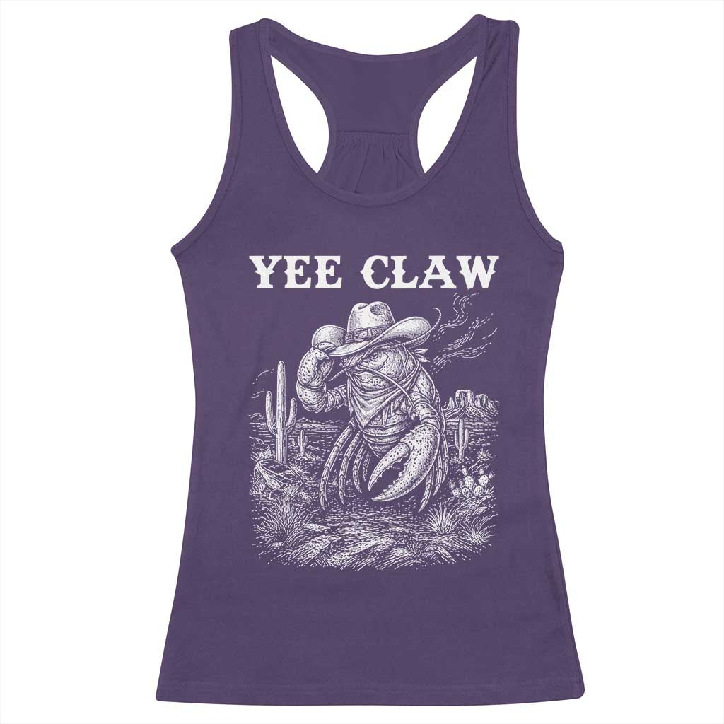 Yee Claw Lobster Racerback Tank Top Funny Crawfish Western Meme