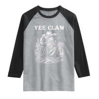 Yee Claw Lobster Raglan Shirt Funny Crawfish Western Meme