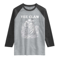Yee Claw Lobster Raglan Shirt Funny Crawfish Western Meme