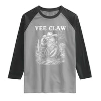 Yee Claw Lobster Raglan Shirt Funny Crawfish Western Meme