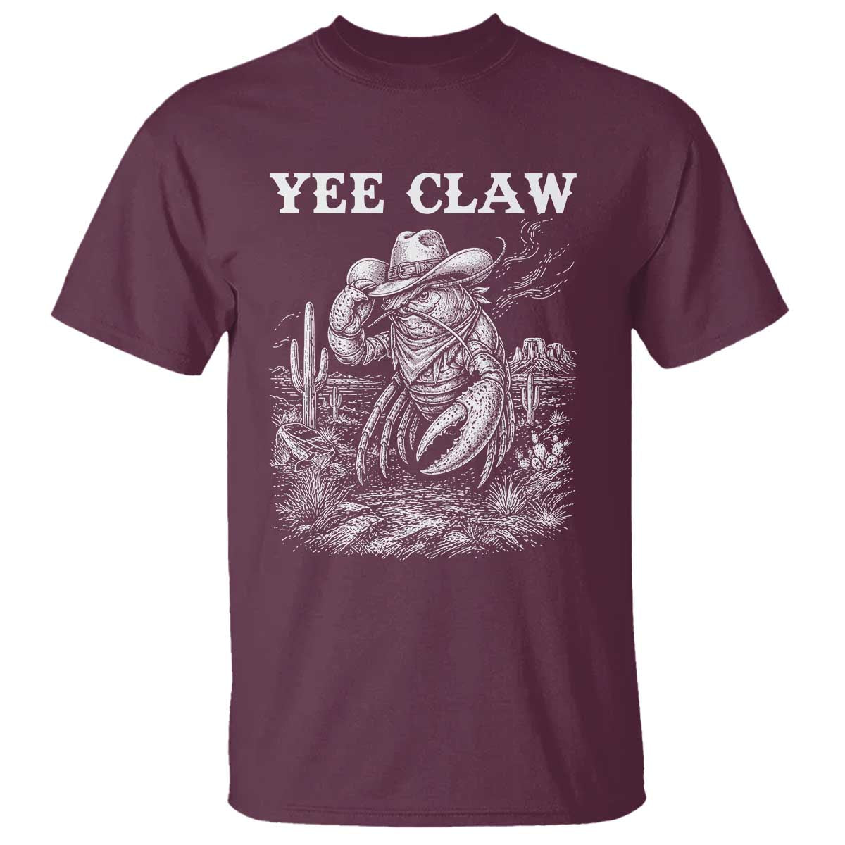 Yee Claw Lobster T Shirt Funny Crawfish Western Meme