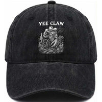 Yee Claw Lobster Washed Cotton Baseball Cap Funny Crawfish Western Meme