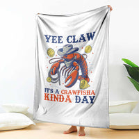 Yee Claw Lobster Throw Blanket It's a Crawfish Kinda Day Summer Beach Vaction Gift