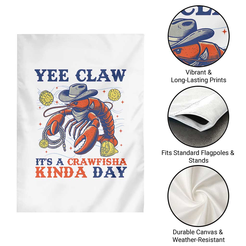 Yee Claw Lobster Garden Flag It's a Crawfish Kinda Day Summer Beach Vaction Gift