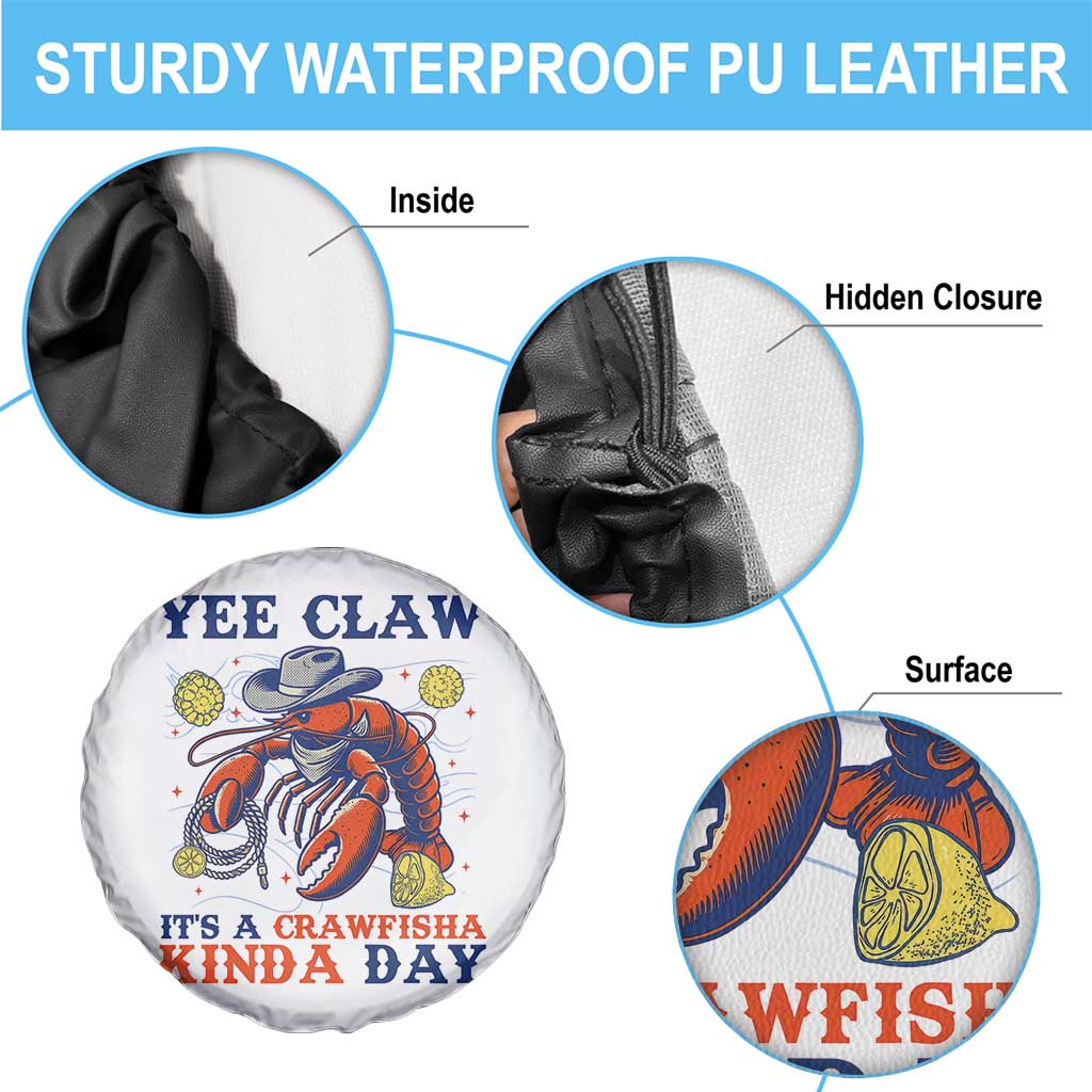 Yee Claw Lobster Spare Tire Cover It's a Crawfish Kinda Day Summer Beach Vaction Gift