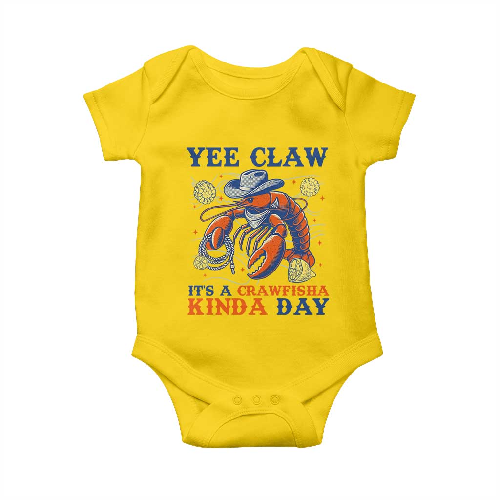 Yee Claw Lobster Baby Onesie It's a Crawfish Kinda Day Summer Beach Vaction Gift
