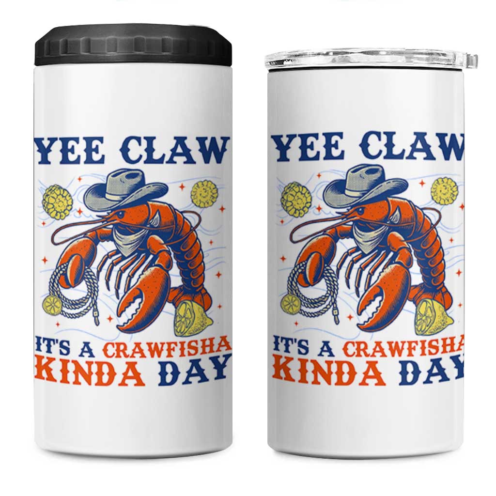 Yee Claw Lobster 4 in 1 Can Cooler Tumbler It's a Crawfish Kinda Day Summer Beach Vaction Gift