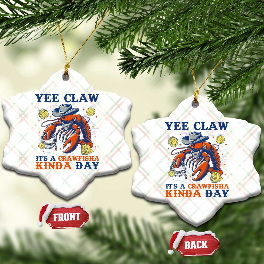 Yee Claw Lobster Ceramic Ornament It's a Crawfish Kinda Day Summer Beach Vaction Gift