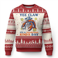 Yee Claw Lobster Ugly Christmas Sweater It's a Crawfish Kinda Day Summer Beach Vaction Gift