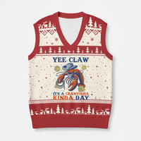 Yee Claw Lobster V-Neck Knit Sweater Vest It's a Crawfish Kinda Day Summer Beach Vaction Gift