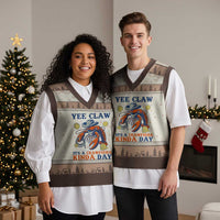 Yee Claw Lobster V-Neck Knit Sweater Vest It's a Crawfish Kinda Day Summer Beach Vaction Gift