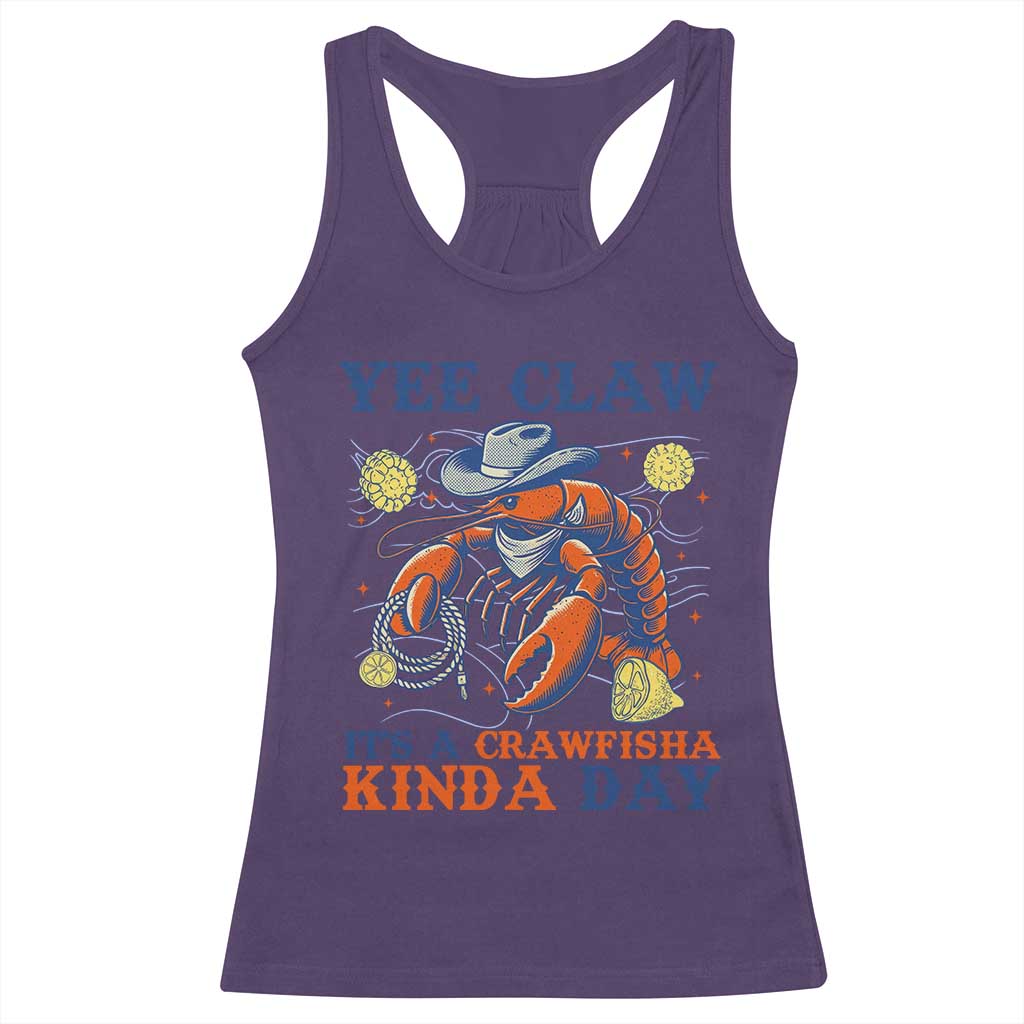 Yee Claw Lobster Racerback Tank Top It's a Crawfish Kinda Day Summer Beach Vaction Gift