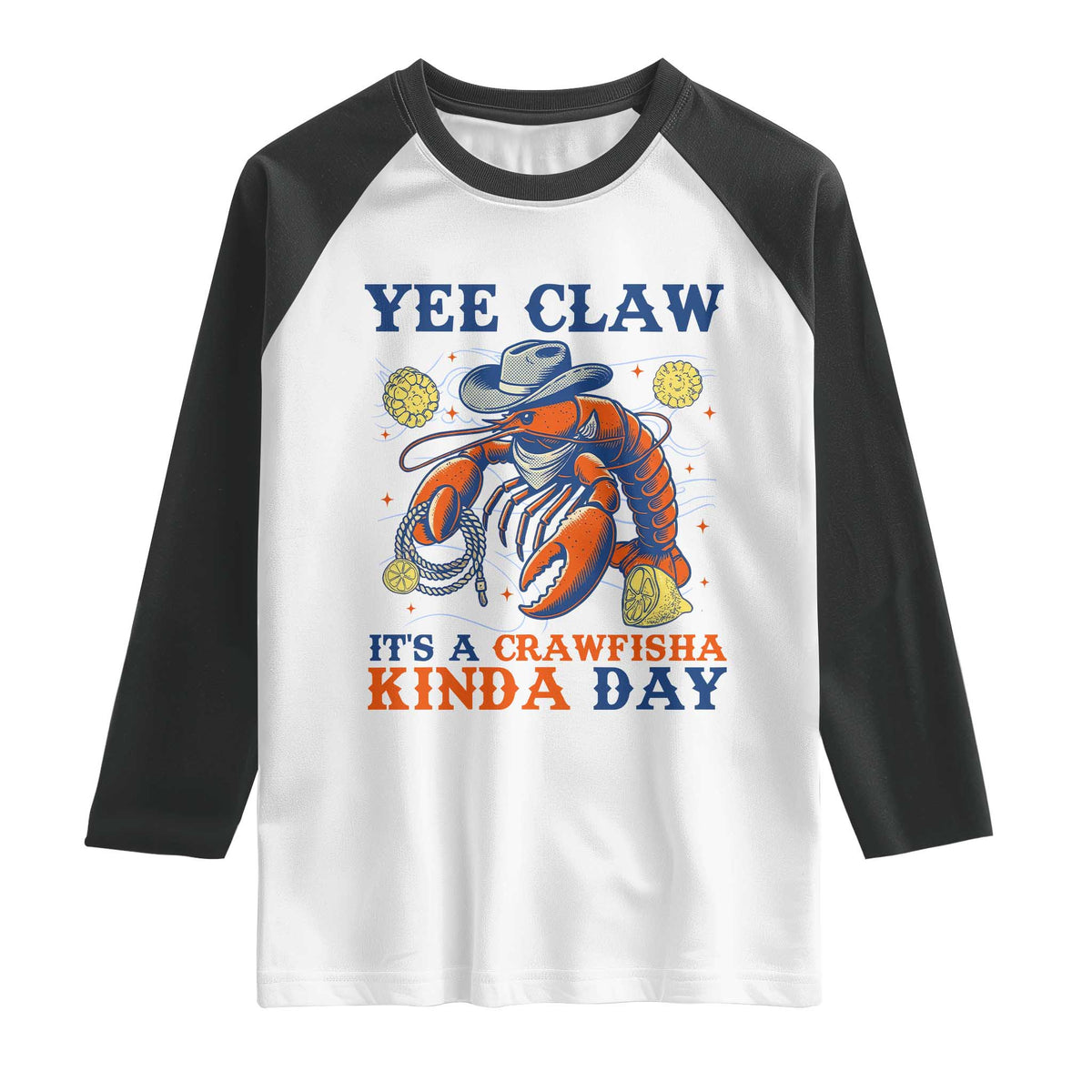 Yee Claw Lobster Raglan Shirt It's a Crawfish Kinda Day Summer Beach Vaction Gift