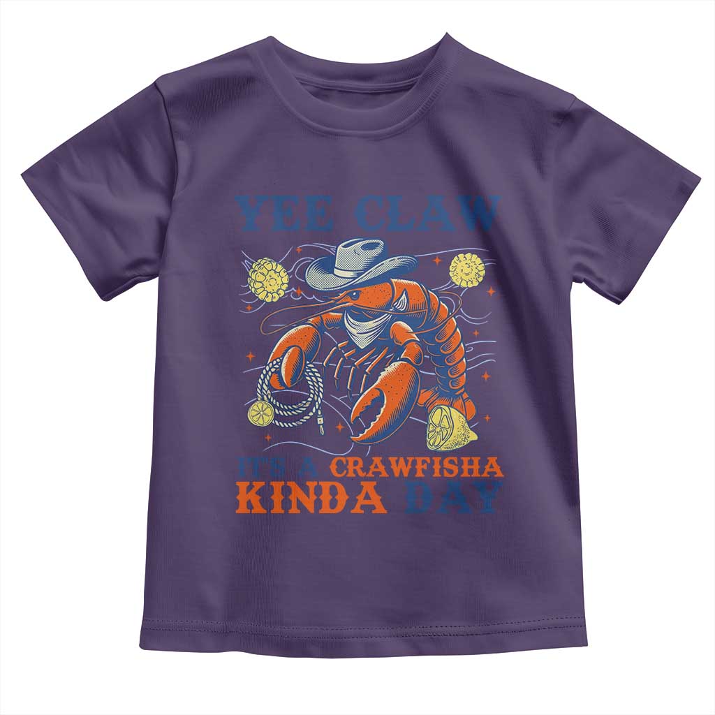 Yee Claw Lobster Toddler T Shirt It's a Crawfish Kinda Day Summer Beach Vaction Gift