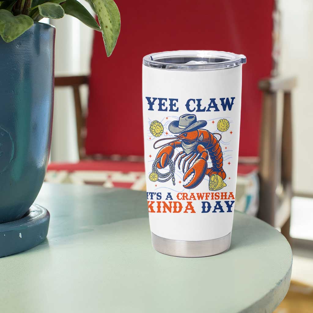 Yee Claw Lobster Tumbler Cup It's a Crawfish Kinda Day Summer Beach Vaction Gift