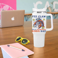 Yee Claw Lobster Tumbler With Handle It's a Crawfish Kinda Day Summer Beach Vaction Gift