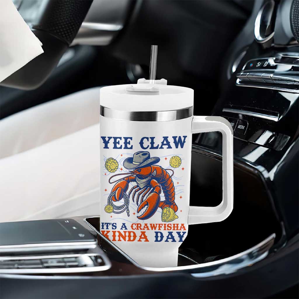 Yee Claw Lobster Tumbler With Handle It's a Crawfish Kinda Day Summer Beach Vaction Gift