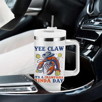 Yee Claw Lobster Tumbler With Handle It's a Crawfish Kinda Day Summer Beach Vaction Gift