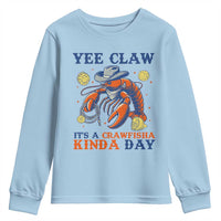 Yee Claw Lobster Youth Sweatshirt It's a Crawfish Kinda Day Summer Beach Vaction Gift