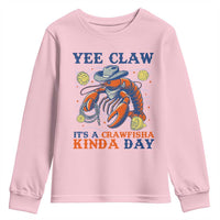 Yee Claw Lobster Youth Sweatshirt It's a Crawfish Kinda Day Summer Beach Vaction Gift