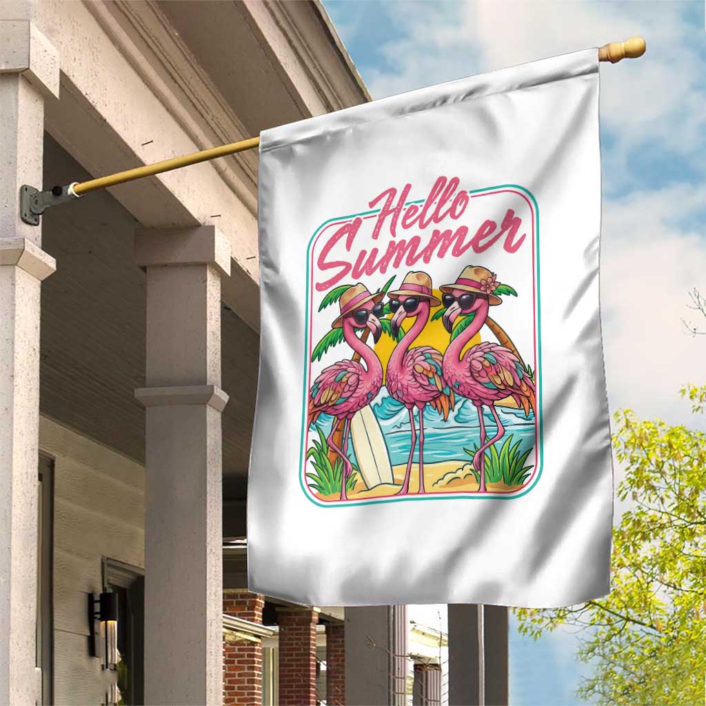 Summer Flamingo Pink Garden Flag Tropical Palm Tree Beach Vacation