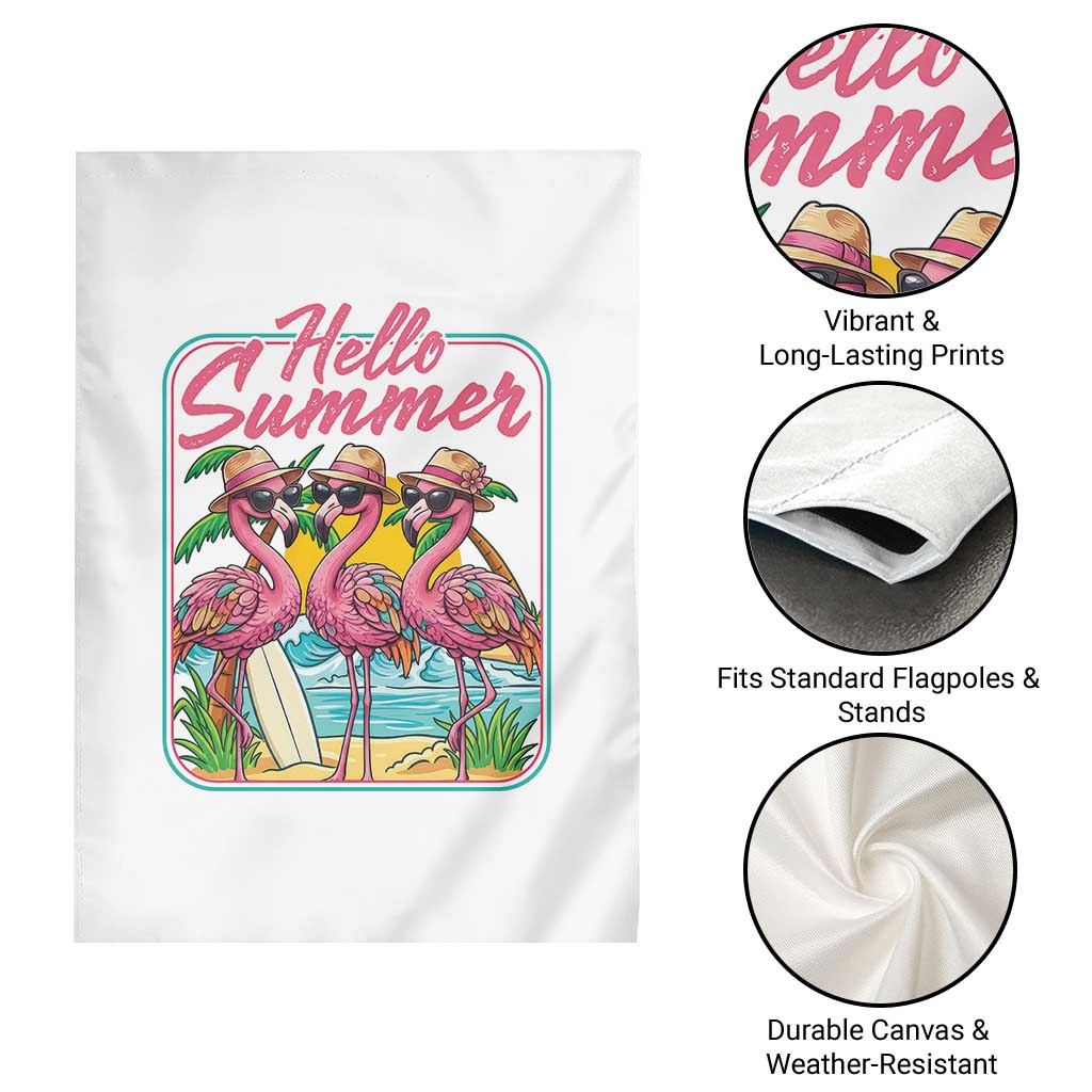 Summer Flamingo Pink Garden Flag Tropical Palm Tree Beach Vacation