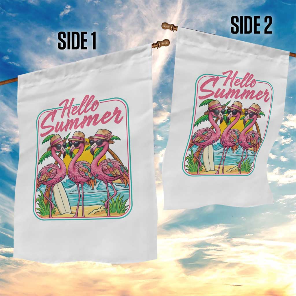 Summer Flamingo Pink Garden Flag Tropical Palm Tree Beach Vacation