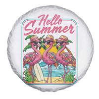 Summer Flamingo Pink Spare Tire Cover Tropical Palm Tree Beach Vacation